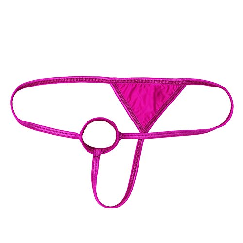 FEESHOW String Ficelle Homme G-String sous-vêtements Erotique Tanga T-Back Slip Ficelle Ouvert Poche Pénis Trou Plaisir Bikini avec Perles Bas de Maillot de...