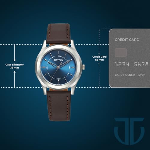 Titan Karishma Zing Blue Dial Leather Strap Watch - Image 5