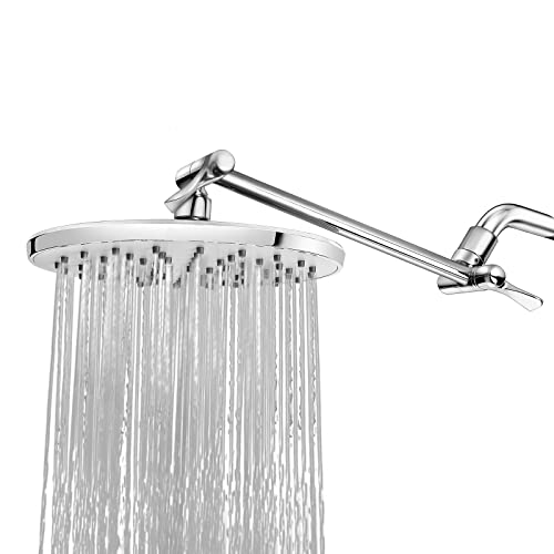 Rain Shower Head With 11'' Adjustable Arm, Warmspray High Pressure Rainfall Showerhead With Stainless Steel Shower Arm, Rain High Flow And Amazing Pressure (9-Inch Shower Head With Arm, Chrome) #TOP17