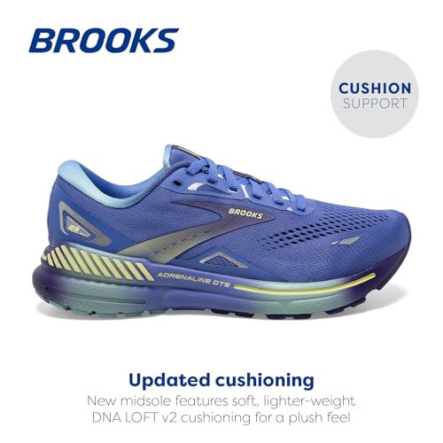 Brooks Brooks Women’s Adrenaline GTS 23 Supportive Running Shoe - Baja Blue/Wisteria/Yellow Lime - 10 Medium