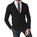 Produktbild LIUYUYOUGO Anzug Herren,Herren Blazer Smart Casual Slim Fit Strickblazer Elegante Einreihige Strickjacke Strickjacke Einfarbig Langarm Sportmantel Business Anzugjacken Oberteile Mit Taschen Schwarz