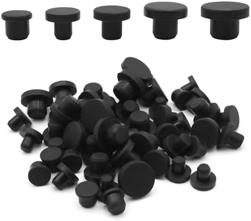 PATIKIL Bouchons en Caoutchouc de 10 mm de Diamètre, 8 Pièces de Bouchons Ronds en Caoutchouc Silicone pour Trous de 9-10 mm, Noirs