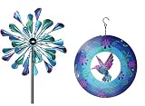 DECOROCA Kinetic Wind Spinners Outdoor Metal - 72 Inches Wind Catchers for Outdoor Yard, 12" Kinetic