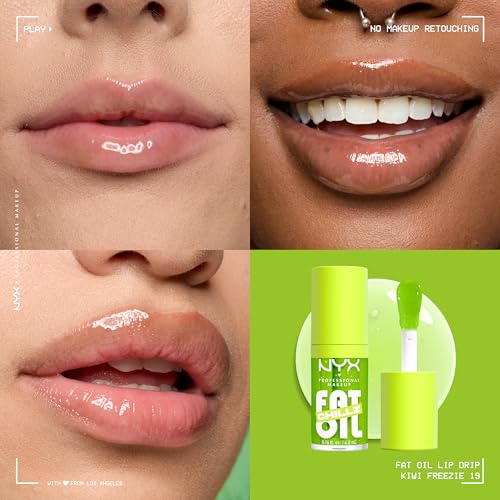 NYX PROFESSIONAL MAKEUP Fat Oil Chillz, Moisturizing, Shiny and Vegan Tinted Lip Gloss - Kiwi Freeze (Sheer Green) - image 2