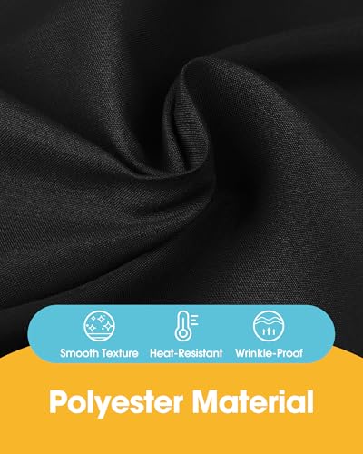 Image of Niuara Black Polyester Table Cloth, 6 Pack, 60 x 84 in | Rectangle, 5 ft Tables, Washable, Wrinkle Resistant, Weddings Parties
