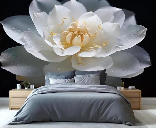 Tzxztt Elegante Tridimensional Minimalista Blanco Floral Papel Pintado 3D Seda Texturizada Primera Calidad Neutros Material Ideal Para SalóN Dormitorio-200cm×140cm
