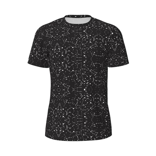 T-shirt de course à pied anti-transpiration en maille coupe sèche constellation