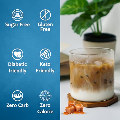 Syruvia Coffee Syrup Variety Pack Sugar Free Vanilla, Caramel, Hazelnut & Salted Caramel Kosher, 25.4 fl oz bottles - Elevate Your Coffee Experience!
