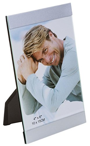 Displays2go jwalsv46 Metall Bilderrahmen für Tischplatte (Set von 6), 10,2 x 15,2 cm Silber Cover