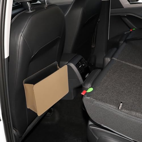 Evite suciedad con estos cubos de basura para coche plegables beige para puerta y asiento 4