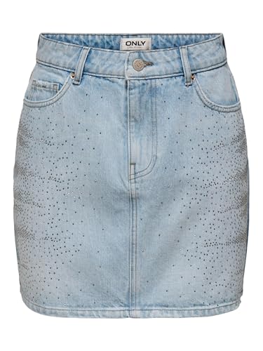 Jupe courte en jean ONLY Onlstella Rhinestone Azg pour femme