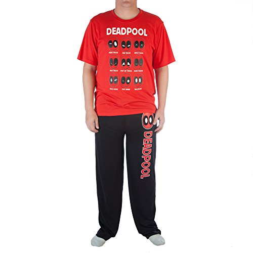 Marvel Comics Deadpool Sleep Loungewear Pajama Set - X-Large Red