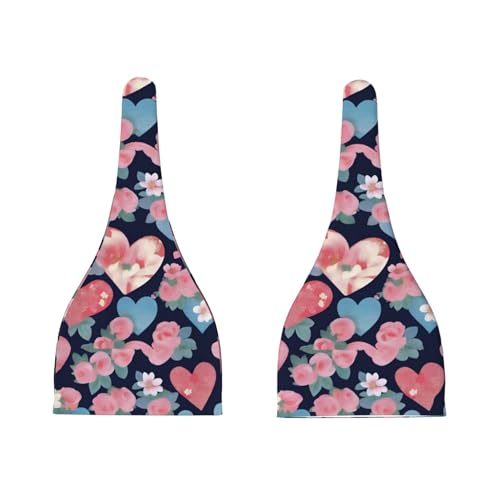 Baby Beanie Floral Hearts Knotted Hat - Soft, Warm, Comfortable, Headwear for Newborns, 0-6 Months Black3