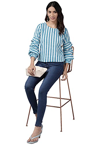 Image of Yash Gallery Women's Cotton Regular Fit Top