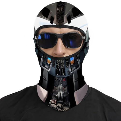 Pasamontaña térmico para hombre y mujer, máscara facial con estampado de cabina de avión, ideal para esquí, motocicleta y clima frío miniatura 3