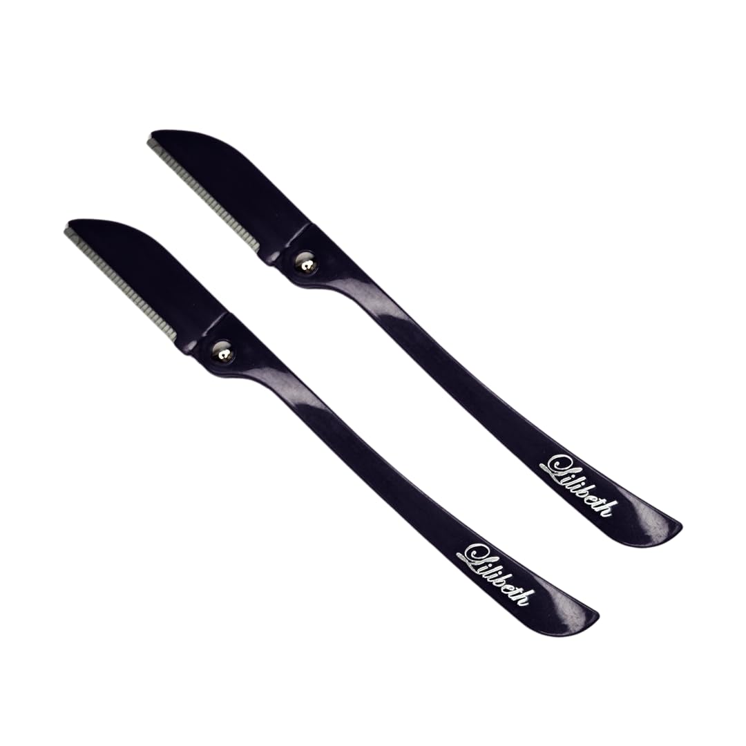 Brow Shaper - Dermaplaning Blades for Face - Face Shaver for Women - Dermaplaning Tool for Women - Pack of 2 Derma Blades (Black)