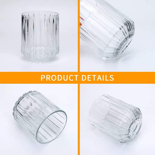 Qappda Drinking Glasses Set Of 12,Clear Mixed Glassware Set,Vintage Ribbed 13Oz Highball Glasses&10 Oz Rocks Glasses,Origami Style Everyday Glassware For Cocktail,Whiskey,Juice,Water thumb #2
