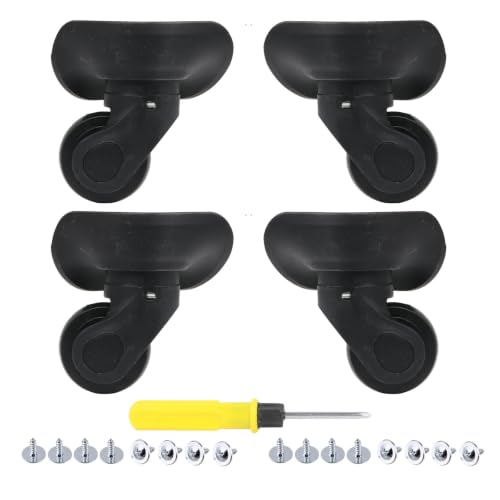 2 Pair Replacement Wheels for Luggage 360 Swivel Suitcase Casters Black (W041-2)