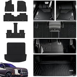 Floor Mats for 2026 Hyundai Palisade Accessories 7-seat (Not Hybrid), Cargo Mat Custom TPE All Weather Protection Full Coverage Trunk Liner & Floor Liner for Palisade car mat Accessories-Black