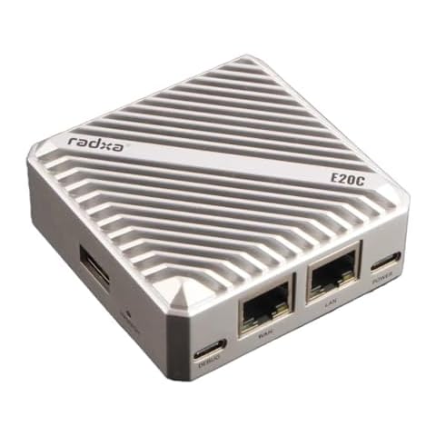 MiiElAOD Radxa E20C with 4-core CPU Dual Gigabit Ethernet CNC Aluminum Alloy Case 4K Decoding (1GB Ram + 8GB eMMc) Cover