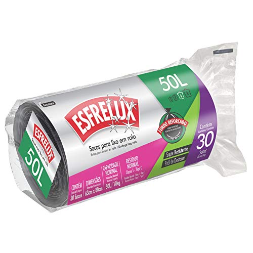 Sacos Para Lixo, Rolo Economico, 50L, Esfrelux