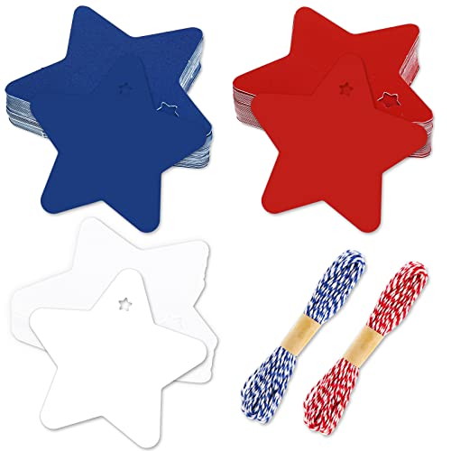 Étiquettes cadeaux patriotiques en papier et ficelles pour embellir vos présents