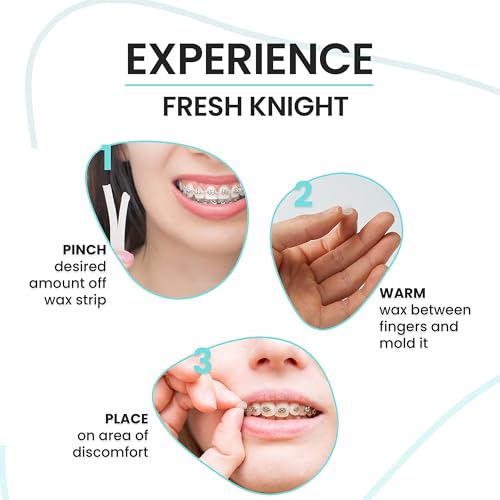 Image of Fresh Knight Braces Wax. Dental Wax for Braces & Aligners - Premium Orthodontic Strips Food Grade - Natural Beeswax Braces Wax