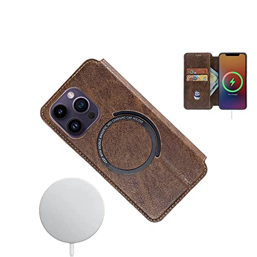 Couverture de portefeuille iPhone 14 Plus : étui cuir à clapet aimanté - 5
