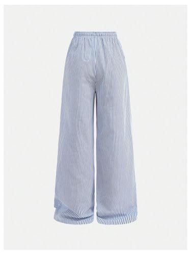 Image of SHENHE Girl's Linen Low Waisted Drawstring Button Front Loose Long Pants Casual Boho Trousers
