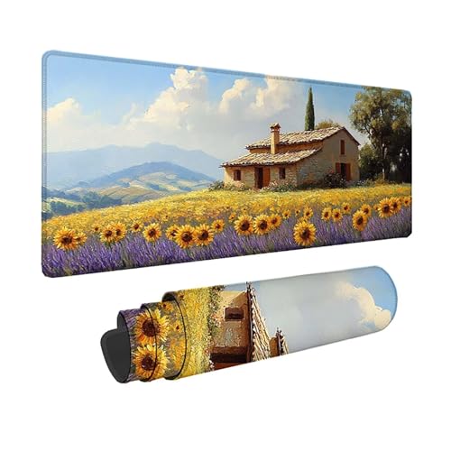 Sous-main de bureau tournesol imperméable 80x40 cm pour protéger votre table de PC