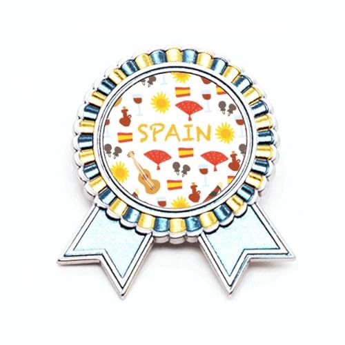 Broche Espagne Flamenco en métal taille M style médaille de vainqueur