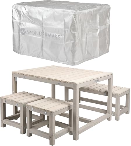WONDERMAKE® Design Kindersitzgruppe Outdoor Garten Holz mit Abdeckung,…