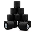 OK TAPE 12 Rolls Self Adhesive Bandage Wrap, Elastic Athletic Tape, Self Stick Bandage Tape, Vet Wrap, Medical Wrap for Wrist, Feet, 2" x 5 Yards - Black