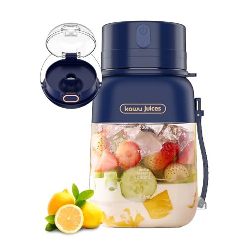 Kawu Portable Blender, 34.1Oz Electric Smoothie Blender with Direct-Drink Lid, USB Rechargeable...