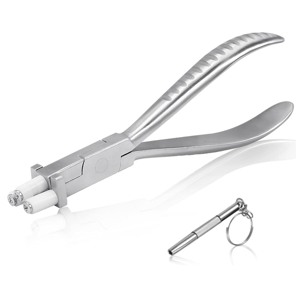 Jnchdghwa Silver Eyeglasses Adjusting Frame Bending Pliers-Optical Trident 6-Inch Bridge Temple Tool With Eyeglass Repair Screwdriver