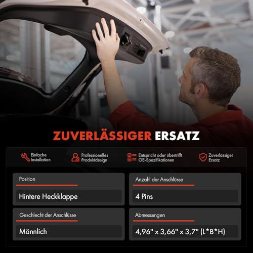Frankberg Heckklappenschloss Türschloss Kofferraum 4-Polig Kompatibel mit Golf V Golf VI Golf Plus T.o.u.r.a.n P.a.s.s.a.t Leon Toledo III Altea Replace# 1K6827505E 5K0827505A