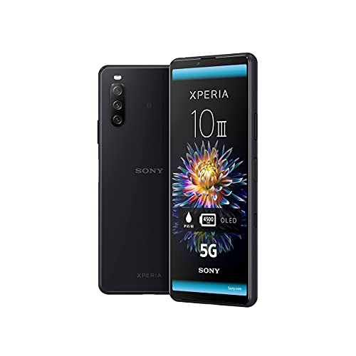 Sony Xperia 10 III - 6.0 Inch 21:9 Wide™ FHD+ HDR OLED display - Triple lens camera - 3.5 mm audio jack - Android 11 - SIM free - 6GB RAM - 128GB Storage - IP65/68 rating - Dual SIM - Black (Renewed)