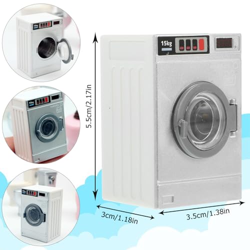 Puppenhaus Waschmaschine,kleines Waschmaschinen-Spielzeug,Mini Puppenhaus Möbel,Kinder Vorgeben Spielzeug Puppenhaus Zubehör,1:12 Rollenspiel-Spielzeug,für Geburtstagsgeschenke Kinder – Bild 2