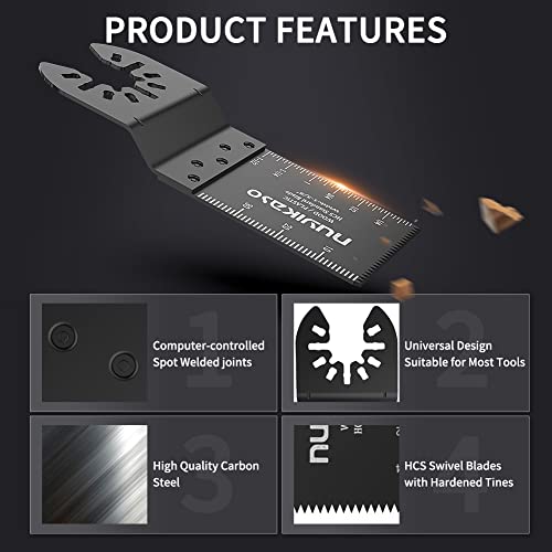 Nuyikaso 20 Pcs 40mm Multi Tool Blades Wood Oscillating Saw Blades Multitool Accessories Kit Universal Cutter Quick Release Compatible with Fein Multimaster Makita DeWalt Bosch Dremel 2 Nuyikaso 20 Pcs 40mm Multi Tool Blades Wood Oscillating Saw Blades Multitool Accessories Kit Universal Cutter Quick Release Compatible with Fein Multimaster Makita DeWalt Bosch Dremel - Image 2