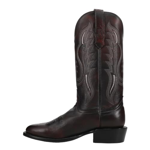 R. Watson Men's Black Cherry Brush Off Round Toe Cowboy Boot3