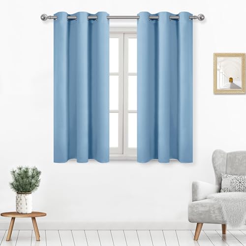 Image of DWCN Blackout Curtains for Bedroom Living Room 38 x 54 Inch Long Light Blue