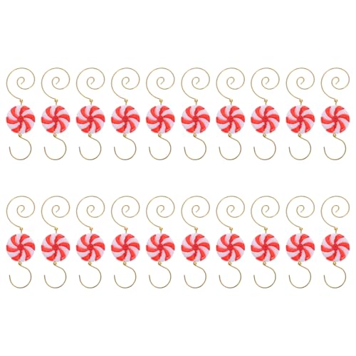 Christmas Ornament Hooks 20pcs Candy Ornament Hooks Candy Bead Wire Christmas Tree Decorating Hangers for Home Party Tree Decor