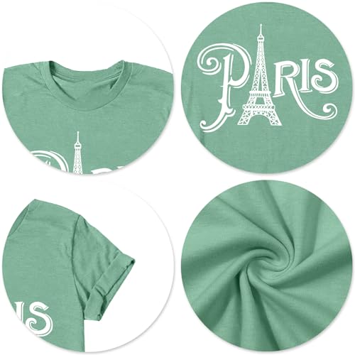 Image of Paris France Shirt Women Eiffel Tower T Shirt Travel in France Tshirts Vacation Tees Paris Tops