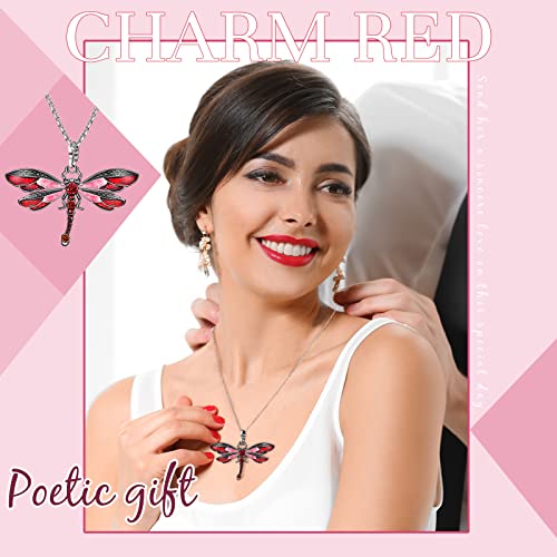 Sureio 6 Pieces Bohemian Dragonfly Necklace Bulk Bohemian Jewelry for Women Pendant Colorful Butterfly Necklace Vintage Multilayer Ethnic (Dragonfly) 5