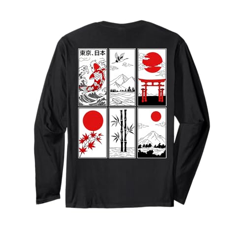Koi Fish Japanese Art Zen Waves and Red Sun ����T�V���c