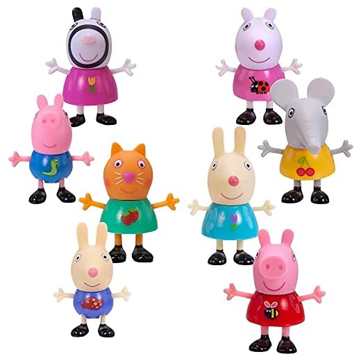 Peppa Pig Forever Friends Figure Pack, Set of 8 - Includes Character Figures of Peppa, George Pig, Suzy Sheep, Zoe Zabra and More - Toy Gift for Kids - Ages 2+