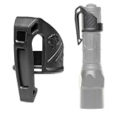 Thyrm Low Profile Carry Clip for Flashlight (LPC Clip, fits Many 1' Diameter Lights, Black) for Pocket or MOLLE Retention, Made in USA
