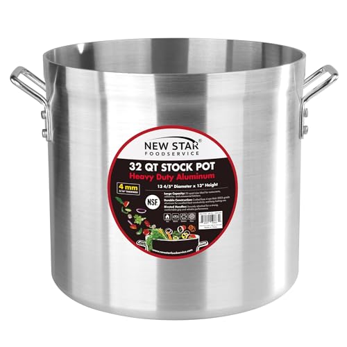 New Star Foodservice 32 Qt Aluminum Stock Pot, No Cover