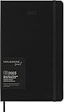 Moleskine Smart Planner 2023 Wochenkalender 12 Monate, schwarz: 1W=1S, rechts linierte Seite, Hard Cove