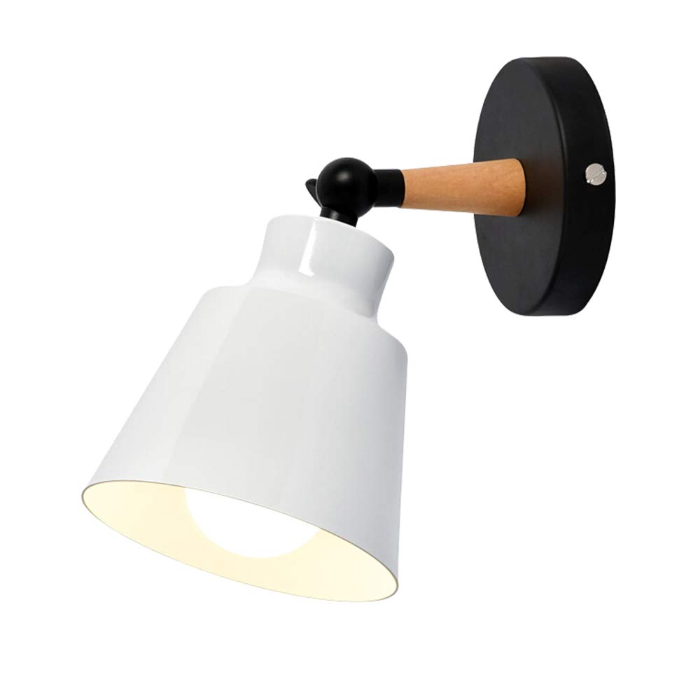 Chao Zan Industrial Wall Light Vintage Wall Sconce Lighting Fixture E27 Rustic Loft Cafe Bar Corridor Wall Lamp Lights (Without Bulb (White)